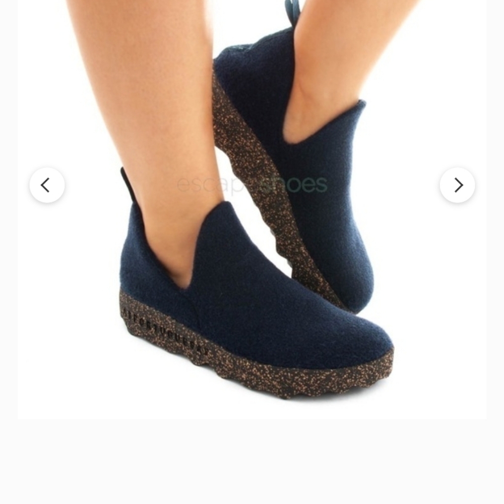 Men's Asportuguesas Navy Wool Slip-On Platform Sneakers
